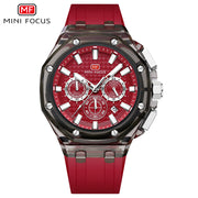 03 Transparent Black Case with Red Face and Red Silicone Strap
