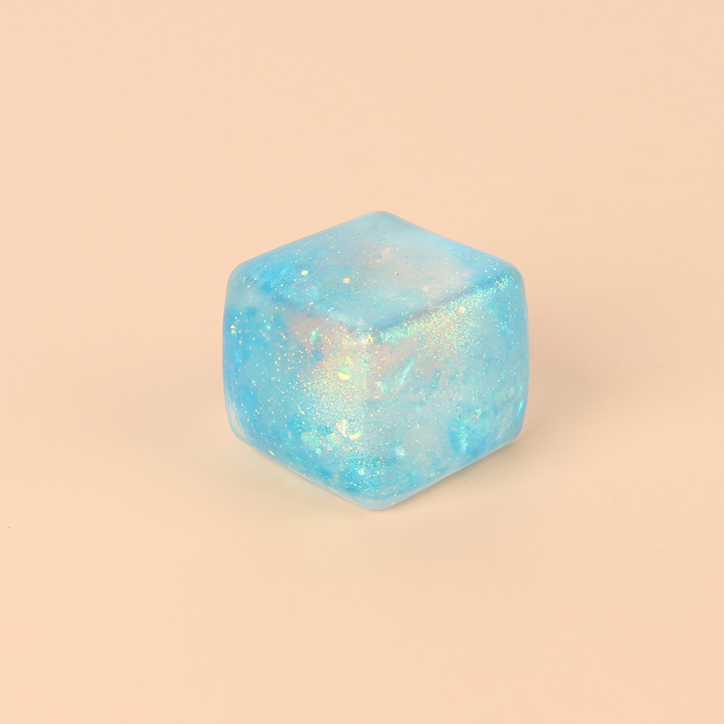 Ice Cube Squishy Toy Made Of Soft TPR Material In Blue, Perfect Stress Relief Toy