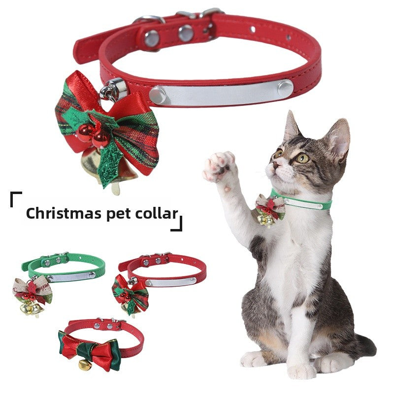 Christmas Bell Pet Collar In Polyester For All Seasons, Festive Holiday Accessory For Your Pet