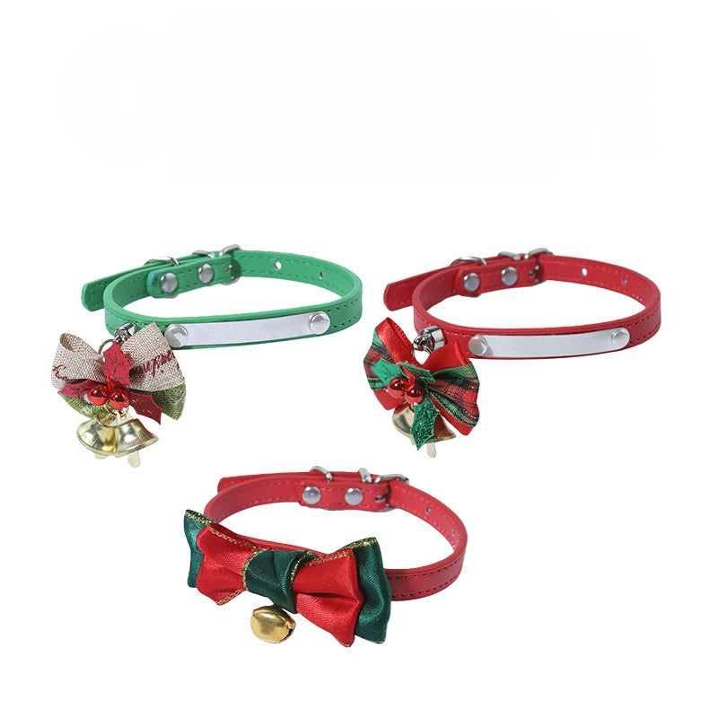 Christmas Bell Pet Collar In Polyester For All Seasons, Festive Holiday Accessory For Your Pet