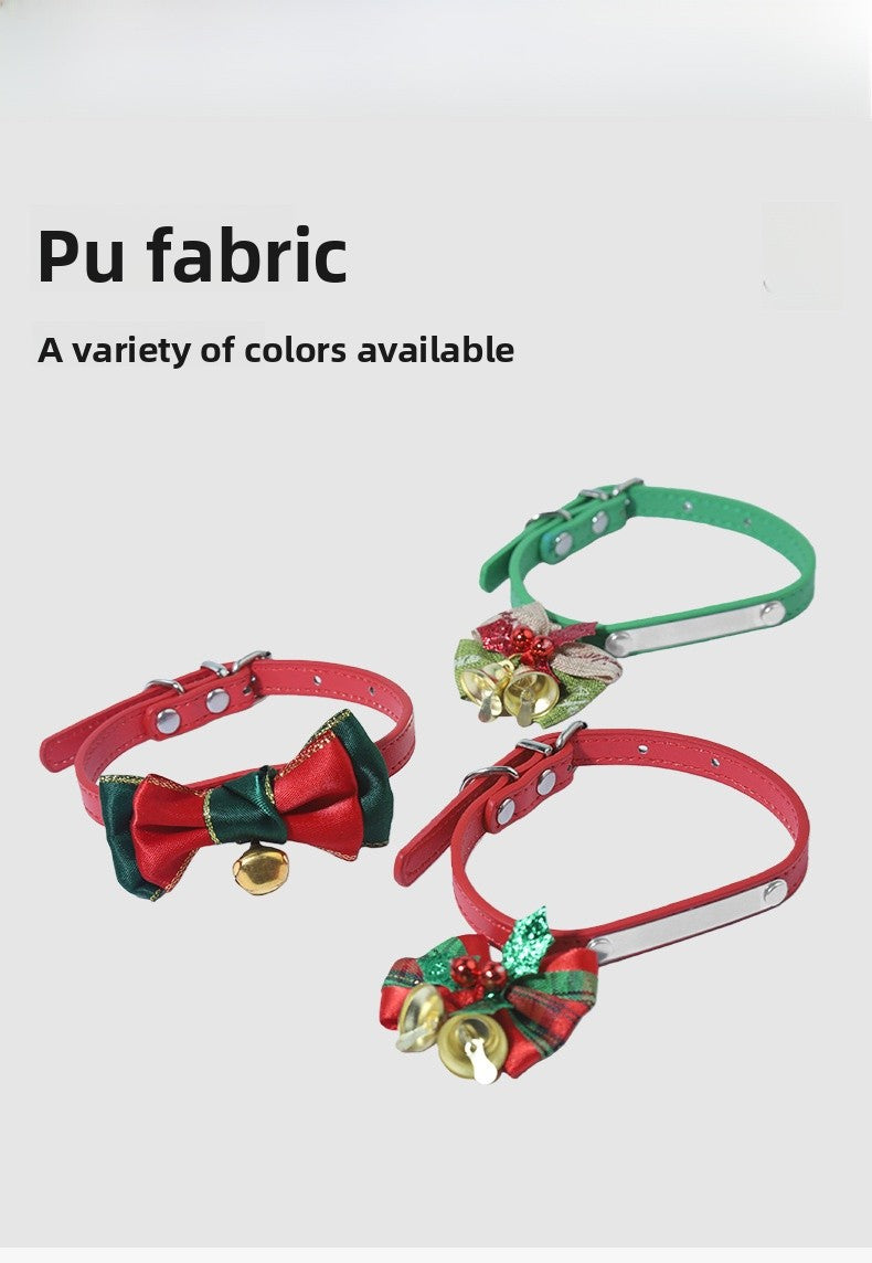 Christmas Bell Pet Collar In Polyester For All Seasons, Festive Holiday Accessory For Your Pet