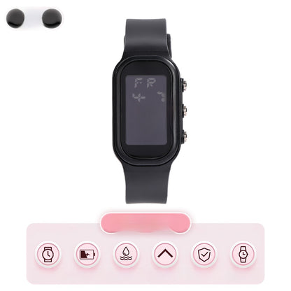 Unisex Electronic Watch With Plastic Strap And Rectangle Dial Featuring Plastic Mirror And Number Display