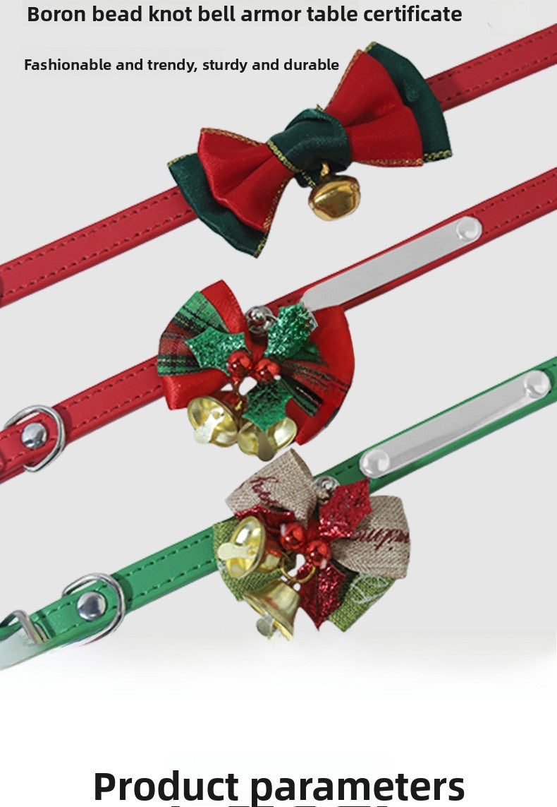 Christmas Bell Pet Collar In Polyester For All Seasons, Festive Holiday Accessory For Your Pet
