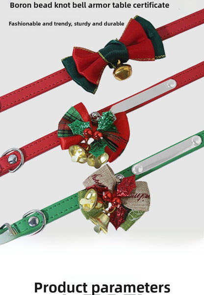 Christmas Bell Pet Collar In Polyester For All Seasons, Festive Holiday Accessory For Your Pet
