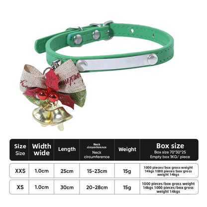 Christmas Bell Pet Collar In Polyester For All Seasons, Festive Holiday Accessory For Your Pet