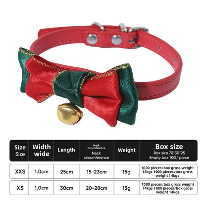 Christmas Bell Pet Collar In Polyester For All Seasons, Festive Holiday Accessory For Your Pet