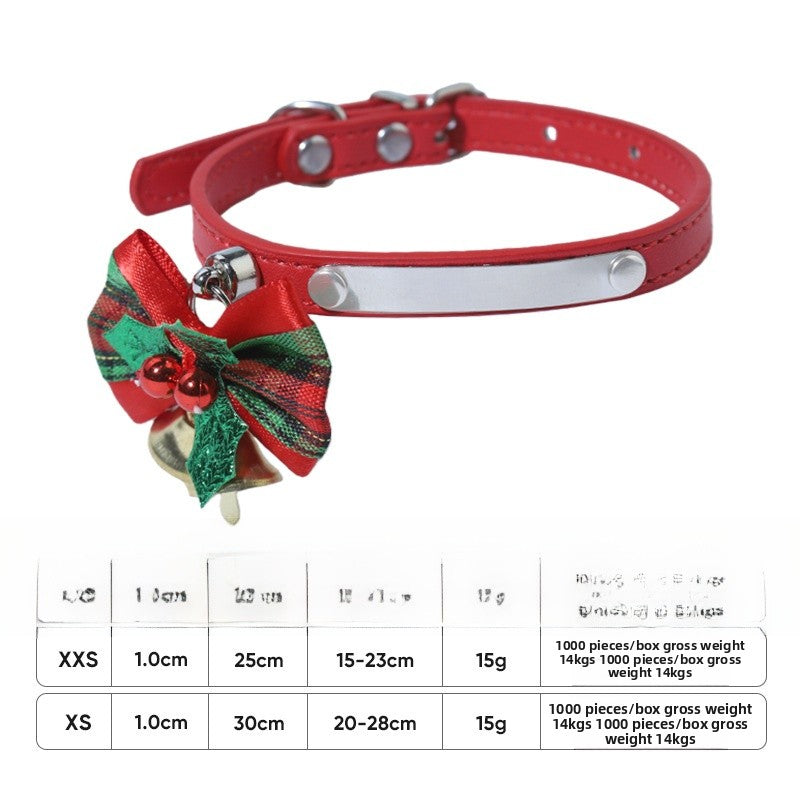Christmas Bell Pet Collar In Polyester For All Seasons, Festive Holiday Accessory For Your Pet