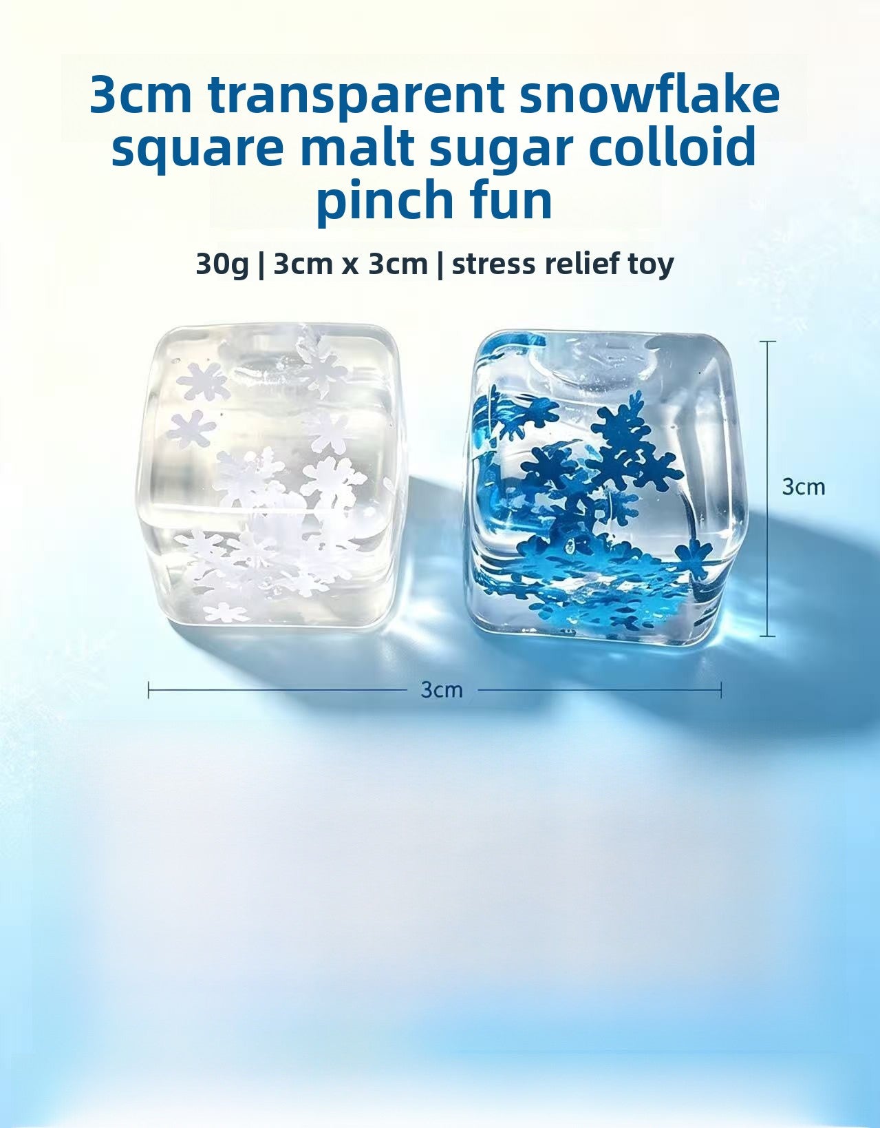 Christmas Snowflake Squishy Toy Made Of Soft TPR Material In Blue, Perfect Stress Relief Toy