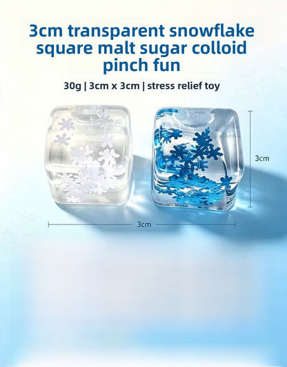 Christmas Snowflake Squishy Toy Made Of Soft TPR Material In Blue, Perfect Stress Relief Toy