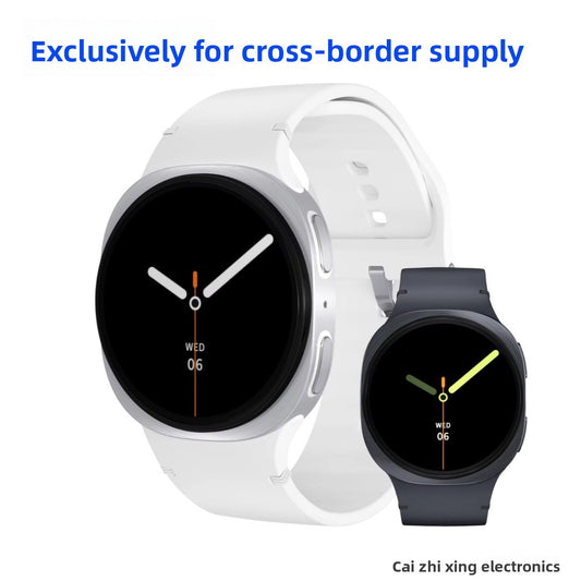 Unisex Smart Watch With Round Dial Featuring Plexiglass Mirror And Silica Gel Strap In Dyed Black
