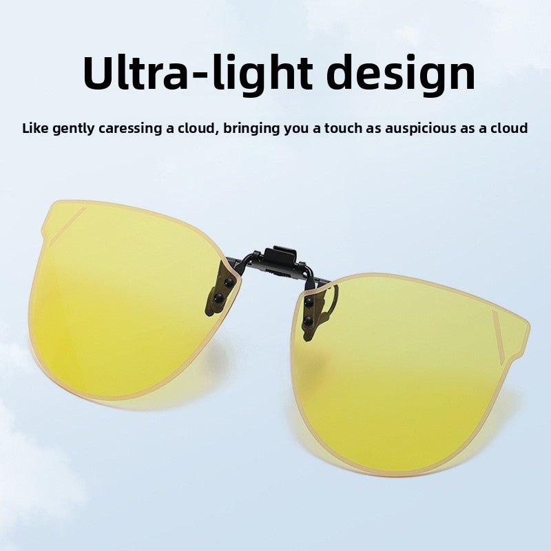 Unisex Special-Shaped Mirror Sunglasses With Tac Lens Material And Clip-On Structure In Dyed Black For Summer