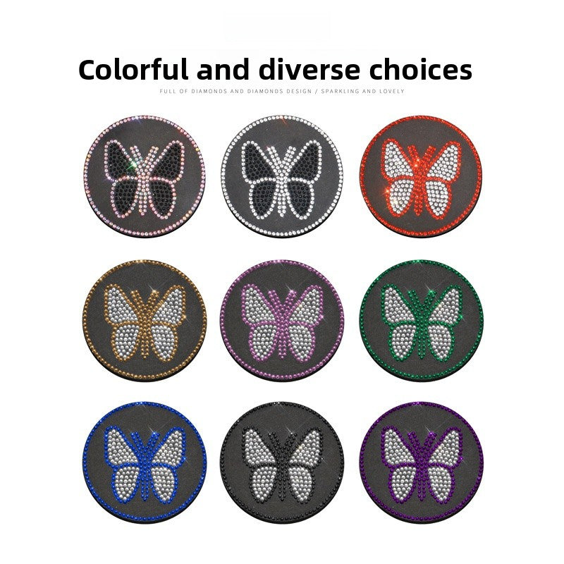 Butterfly Silica Gel Car Interior Accessories In Dyed Black, 1 Pair