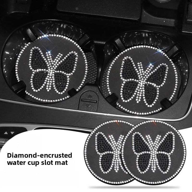 Butterfly Silica Gel Car Interior Accessories In Dyed Black, 1 Pair
