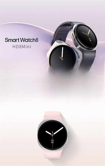 Unisex Smart Watch With Round Dial Featuring Plexiglass Mirror And Silica Gel Strap In Dyed Black