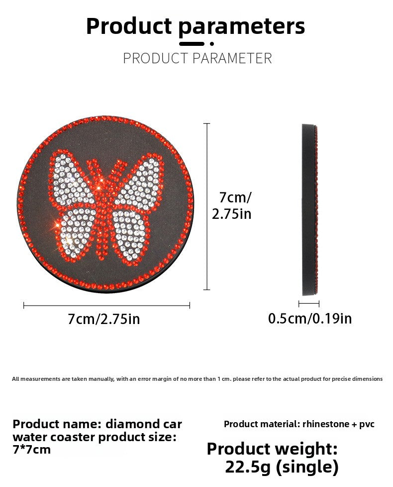 Butterfly Silica Gel Car Interior Accessories In Dyed Black, 1 Pair