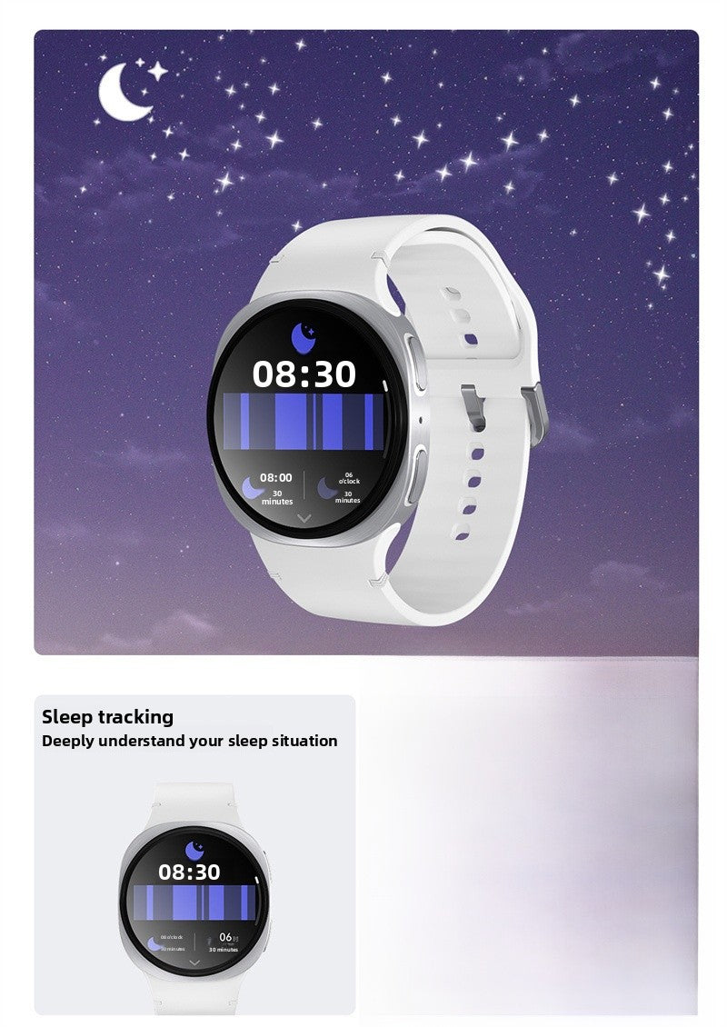 Unisex Smart Watch With Round Dial Featuring Plexiglass Mirror And Silica Gel Strap In Dyed Black