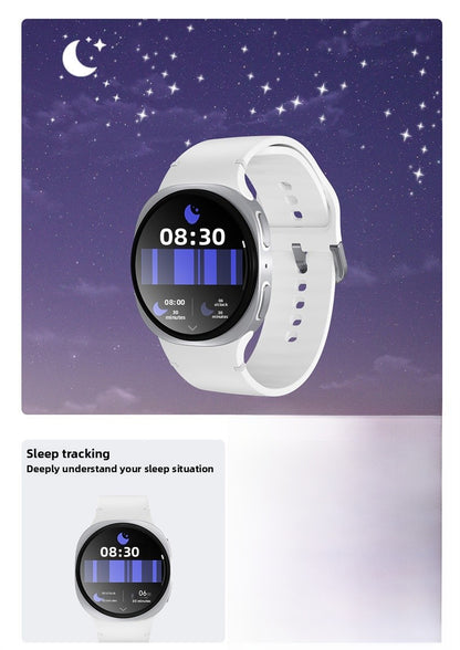Unisex Smart Watch With Round Dial Featuring Plexiglass Mirror And Silica Gel Strap In Dyed Black