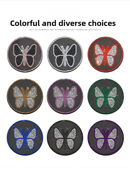Butterfly Silica Gel Car Interior Accessories In Dyed Black, 1 Pair