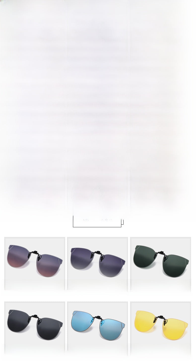 Unisex Special-Shaped Mirror Sunglasses With Tac Lens Material And Clip-On Structure In Dyed Black For Summer