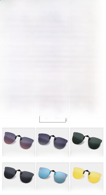 Unisex Special-Shaped Mirror Sunglasses With Tac Lens Material And Clip-On Structure In Dyed Black For Summer