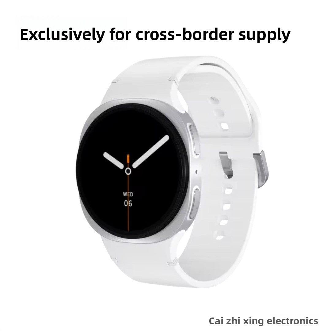 Unisex Smart Watch With Round Dial Featuring Plexiglass Mirror And Silica Gel Strap In Dyed Black