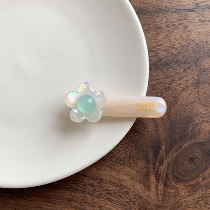 Commute Style Flowers Hairpin For Women Made Of Acetic Acid Sheets In Light Blue, Perfect For Summer