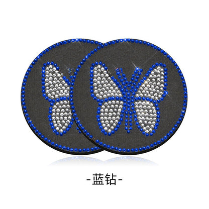 Butterfly Silica Gel Car Interior Accessories In Dyed Black, 1 Pair