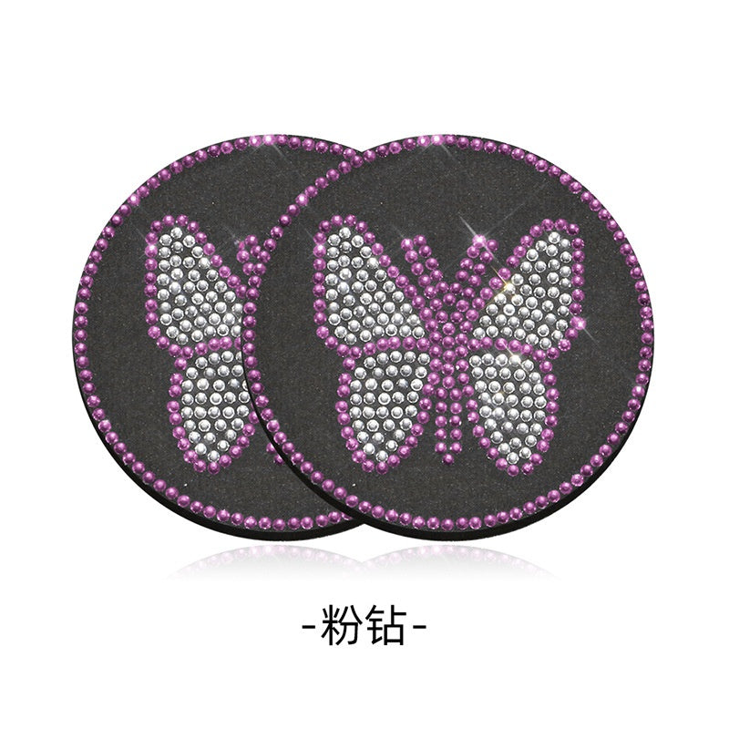 Butterfly Silica Gel Car Interior Accessories In Dyed Black, 1 Pair