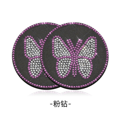Butterfly Silica Gel Car Interior Accessories In Dyed Black, 1 Pair
