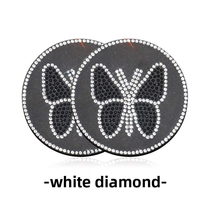 Butterfly Silica Gel Car Interior Accessories In Dyed Black, 1 Pair