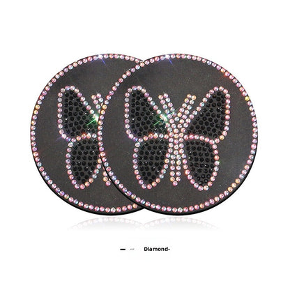 Butterfly Silica Gel Car Interior Accessories In Dyed Black, 1 Pair