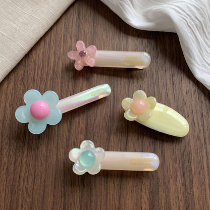 Commute Style Flowers Hairpin For Women Made Of Acetic Acid Sheets In Light Blue, Perfect For Summer