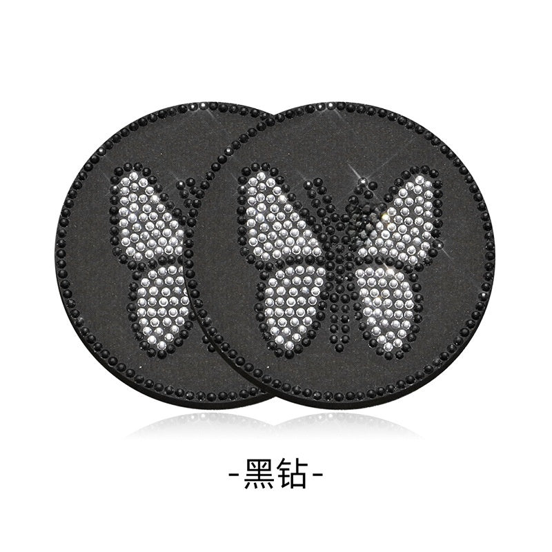 Butterfly Silica Gel Car Interior Accessories In Dyed Black, 1 Pair