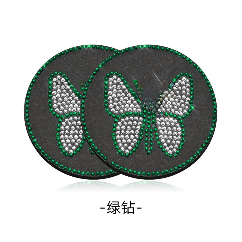 Butterfly Silica Gel Car Interior Accessories In Dyed Black, 1 Pair