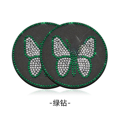 Butterfly Silica Gel Car Interior Accessories In Dyed Black, 1 Pair