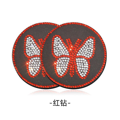 Butterfly Silica Gel Car Interior Accessories In Dyed Black, 1 Pair