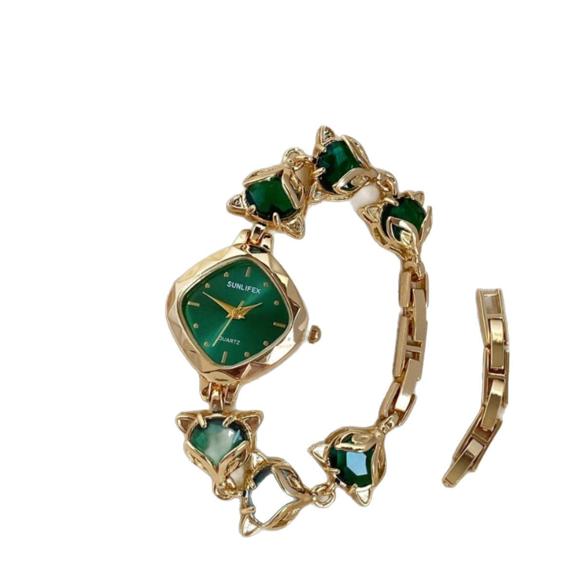Women's Quartz Watch With Rhombus Dial Featuring Alloy Strap, Ordinary Glass Mirror, And Pointer Display