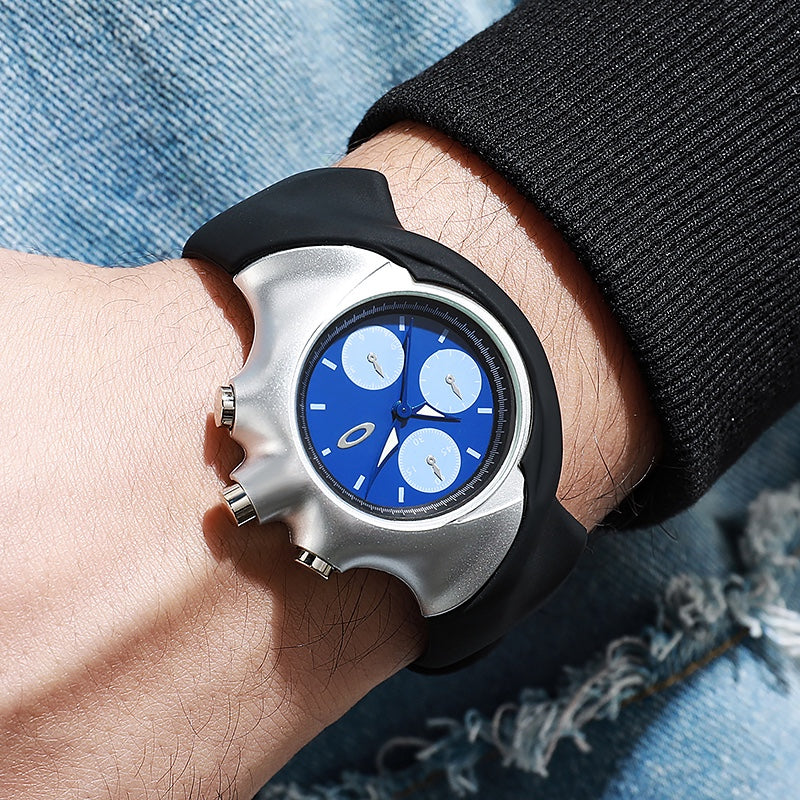 Unisex Quartz Watch With Square Dial, Silica Gel Strap, Pin Buckle, And Ordinary Glass Mirror Material