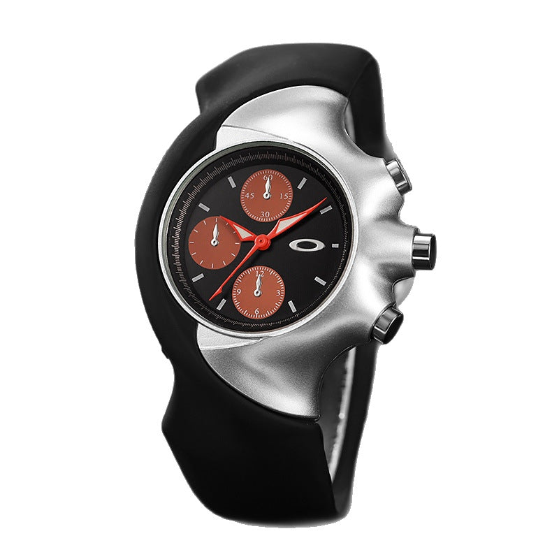 Unisex Quartz Watch With Square Dial, Silica Gel Strap, Pin Buckle, And Ordinary Glass Mirror Material