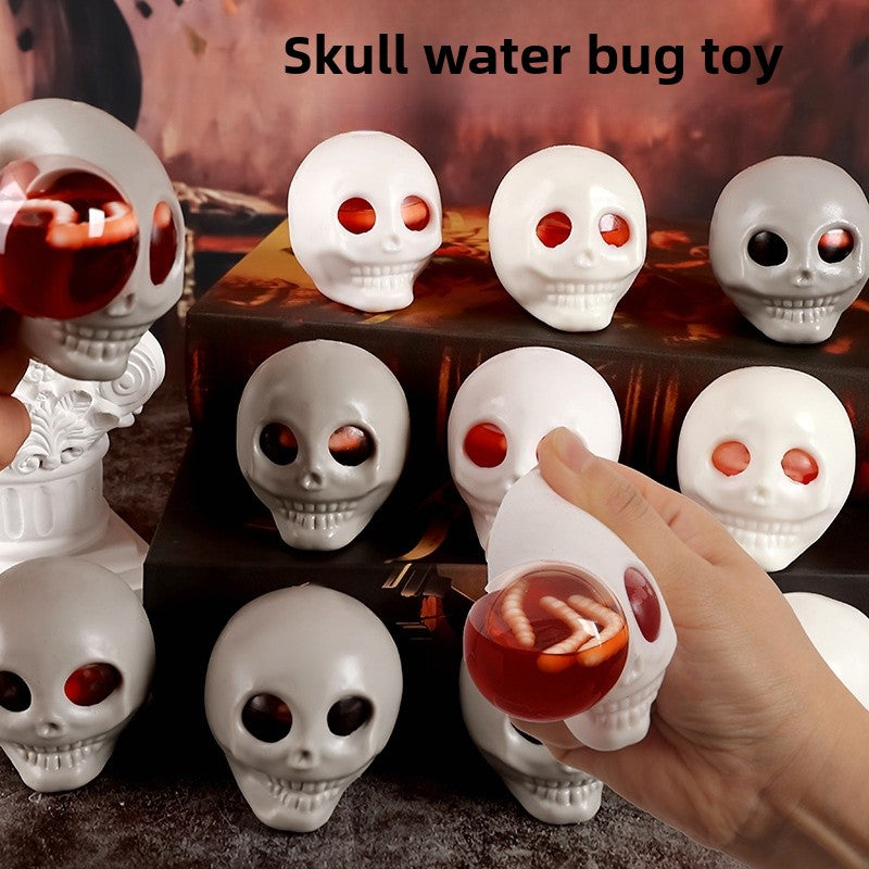 Funny Multicolor Skull Squishy Toy Made Of Soft TPR Material, Perfect Stress Relief Toy