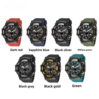 Men's Quartz Watch With Round Dial Featuring Pointer And Number Display, TPU Strap With Pin Buckle