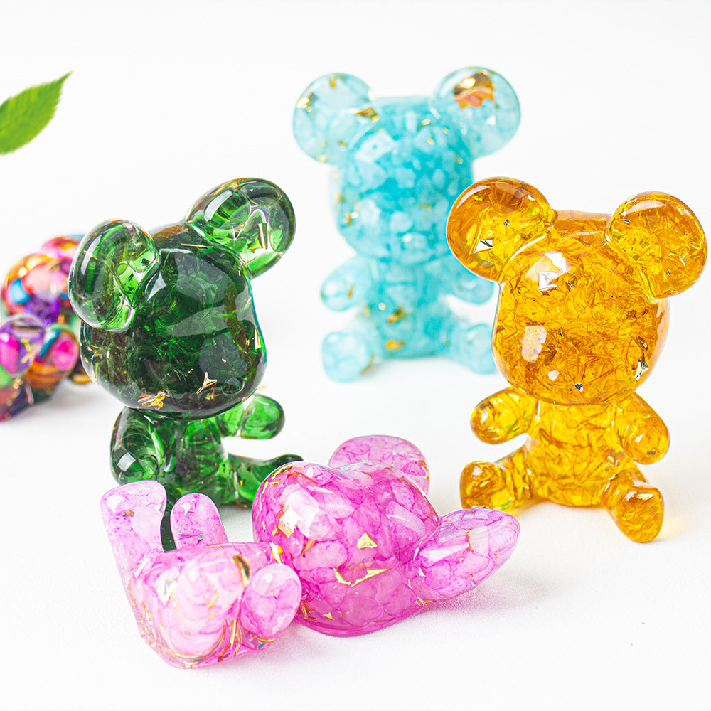 Modern Style Epoxy Bear Ornament For New Year Decoration