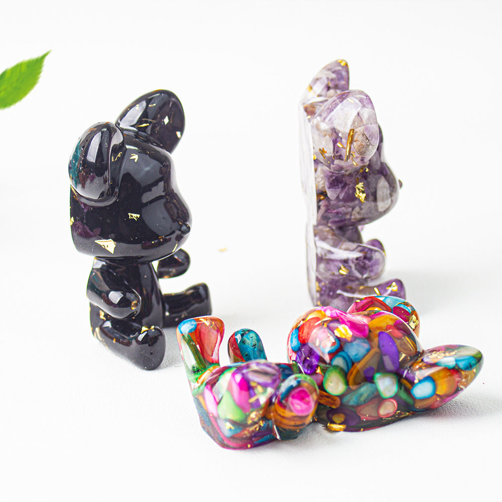 Modern Style Epoxy Bear Ornament For New Year Decoration
