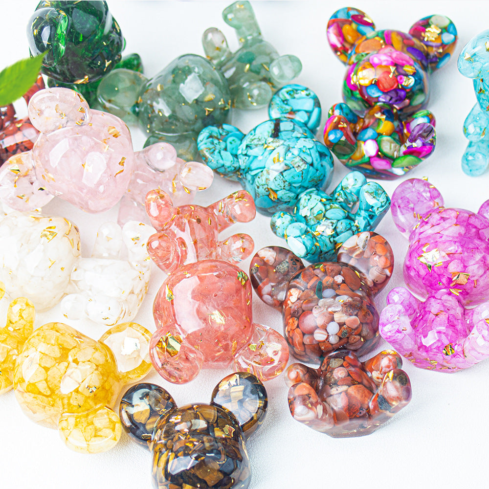 Modern Style Epoxy Bear Ornament For New Year Decoration