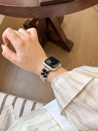 Apple Butterfly Watch Strap In Dyed Black For Smartwatch