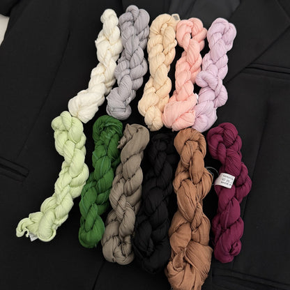 Solid Color Scarf For Women In White, Made Of Polyester, Suitable For Autumn And Winter