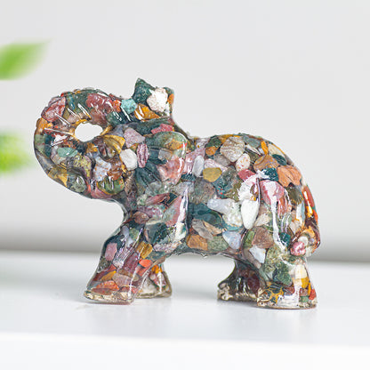 Modern Style Resin Elephant Ornament For New Year Decoration