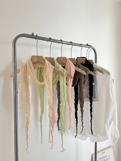 Solid Color Scarf For Women In White, Made Of Polyester, Suitable For Autumn And Winter