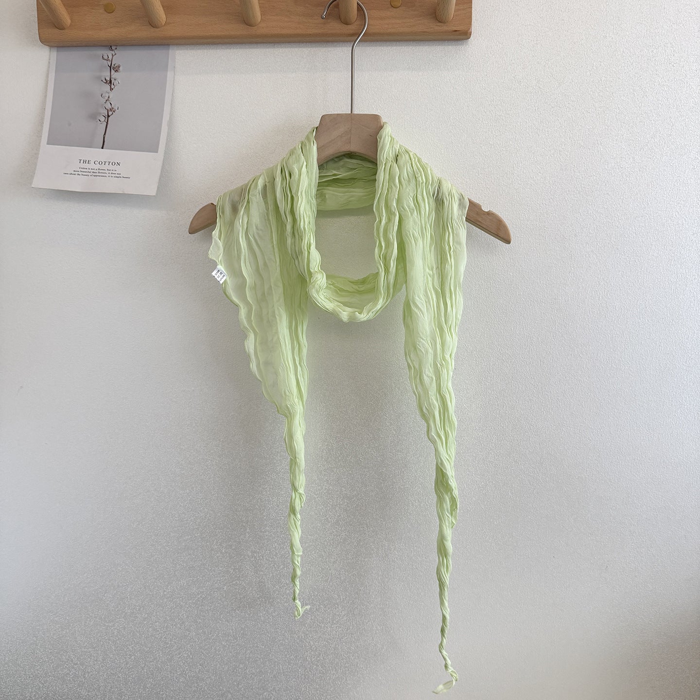 Solid Color Scarf For Women In White, Made Of Polyester, Suitable For Autumn And Winter