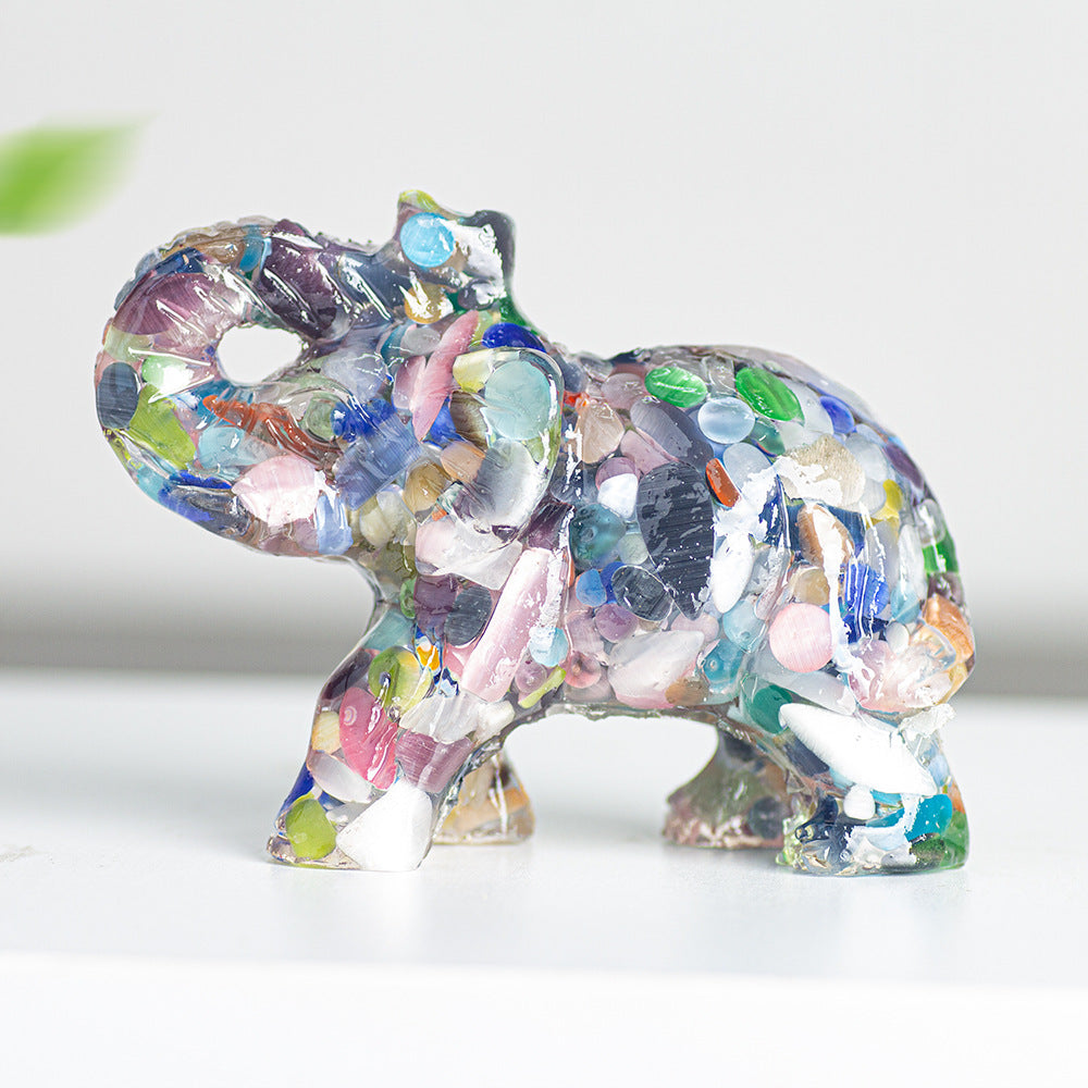 Modern Style Resin Elephant Ornament For New Year Decoration